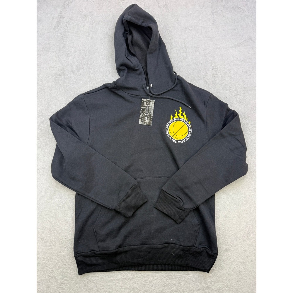 CHEMISTRY Hoodie Mens Medium Black Skeleton Basketball Sweatshirt Streetwear